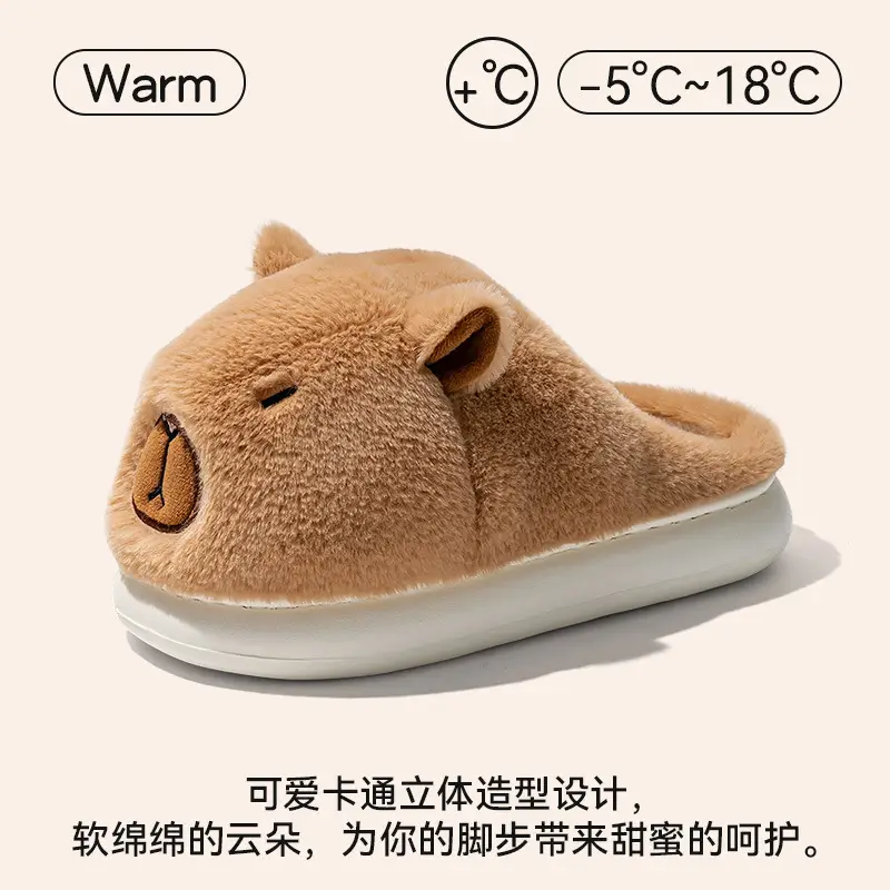 Kapibala Cotton Slippers Men's Winter 2025 New Indoor Home Thick Warm Fleece-Lined Cotton Slippers - Image 5
