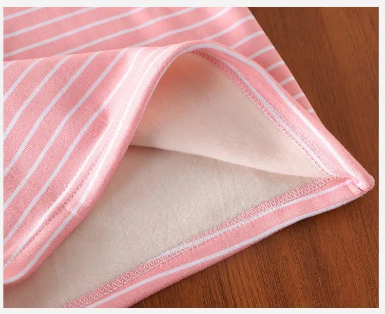 Girls Striped Long Sleeve T-Shirt Blue Skirt Set — feature 8