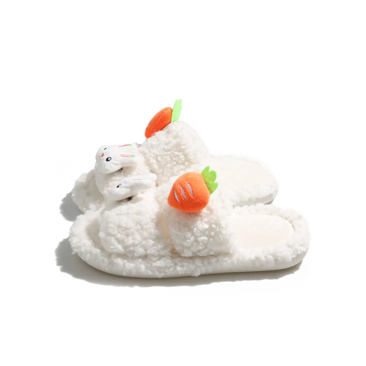 Cute Bunny Furry Cotton Slippers for Kids