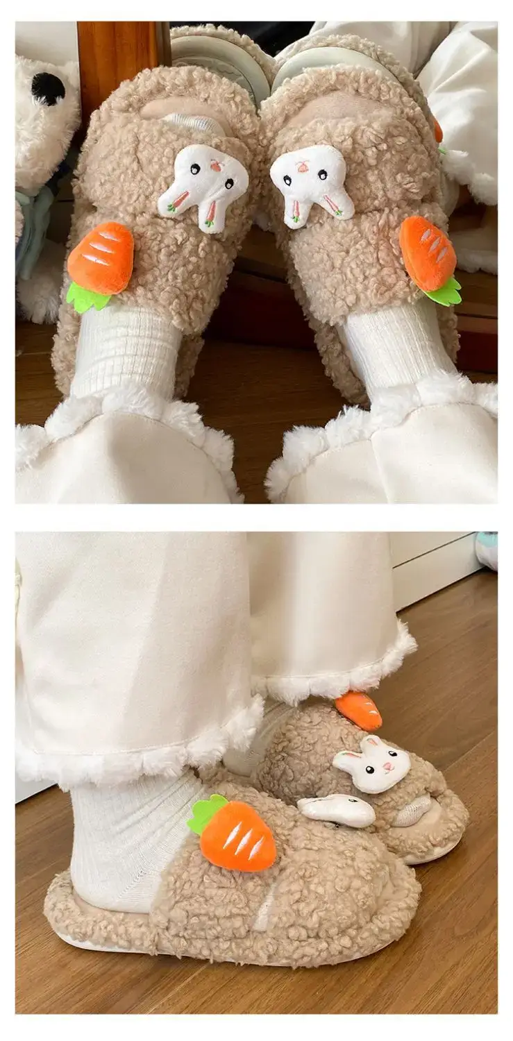 Cartoon Bunny Warm Cotton Flats for Students — feature 11