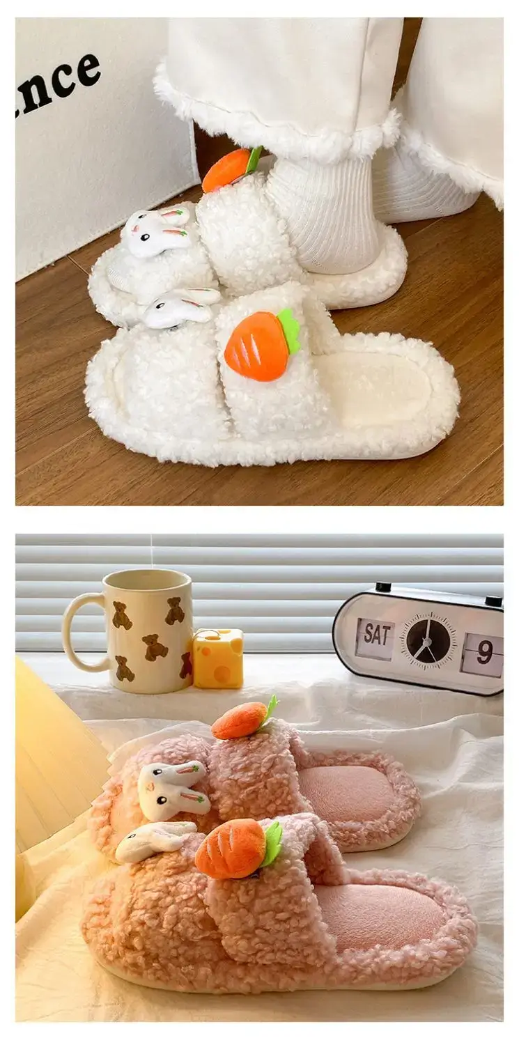 Cartoon Bunny Warm Cotton Flats for Students — feature 14