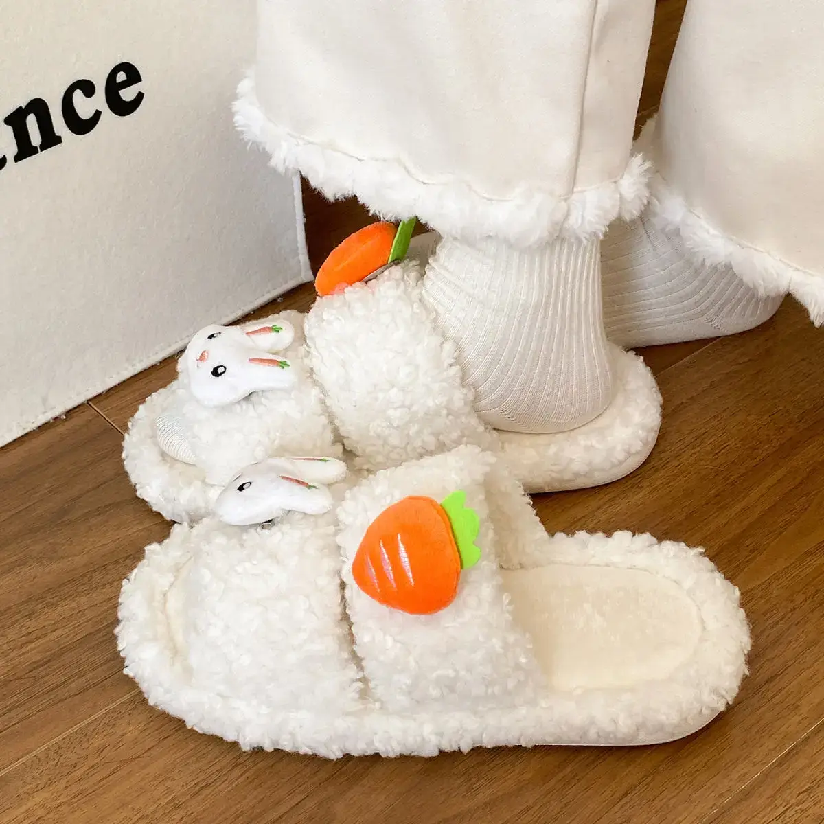 Cartoon Bunny Warm Cotton Flats for Students — feature 30