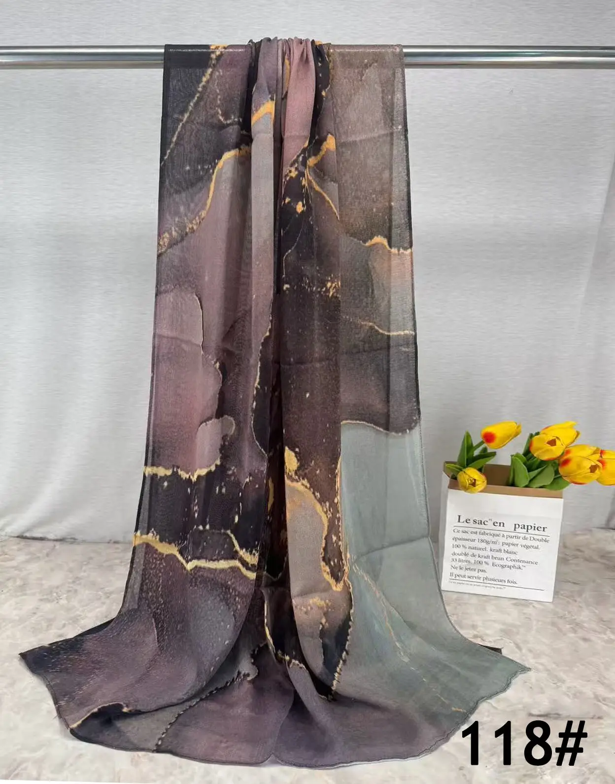 Single-Sided Printed Permeable Shawl for Women - Image 11