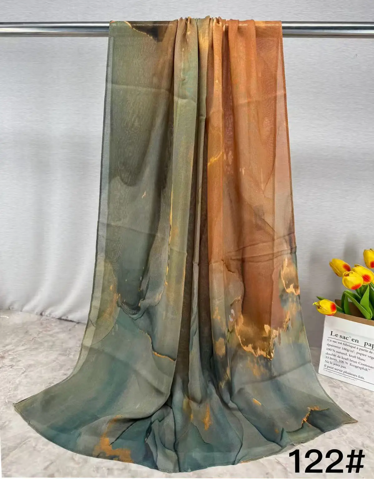 Single-Sided Printed Permeable Shawl for Women - Image 15