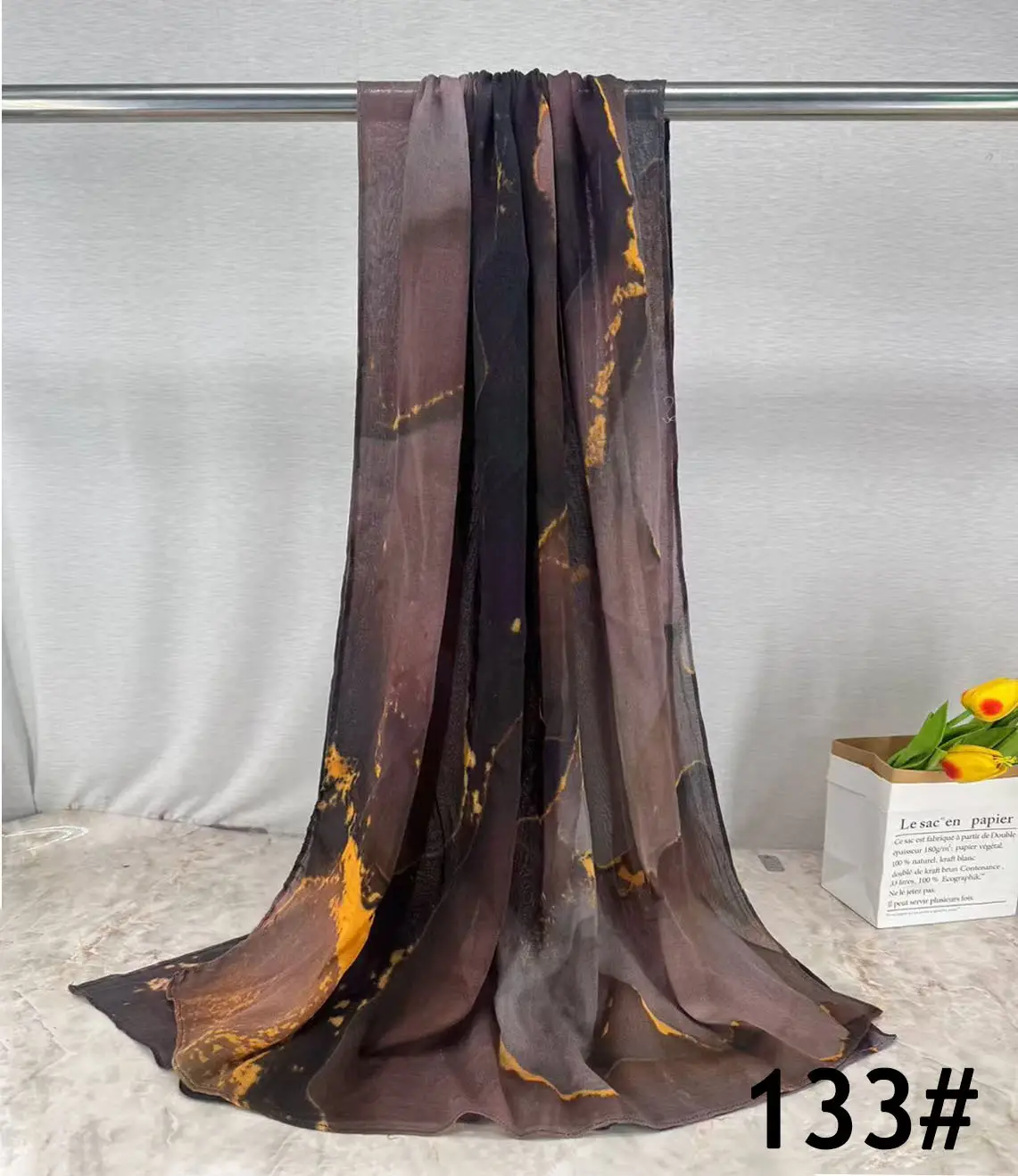 Single-Sided Printed Permeable Shawl for Women - Image 23