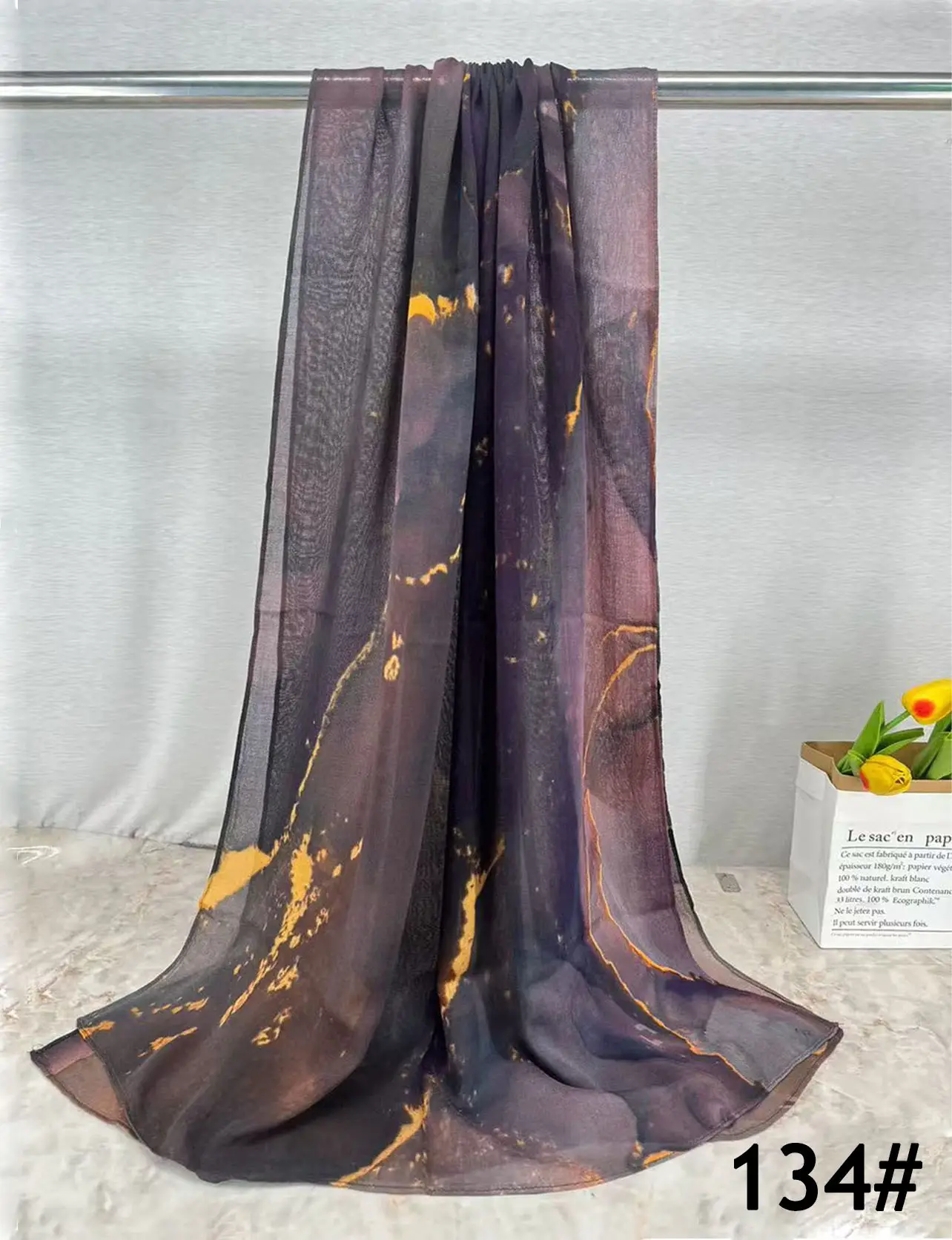 Single-Sided Printed Permeable Shawl for Women - Image 24