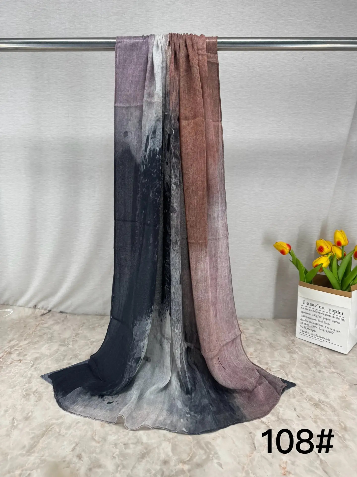 Single-Sided Printed Permeable Shawl for Women - Image 3