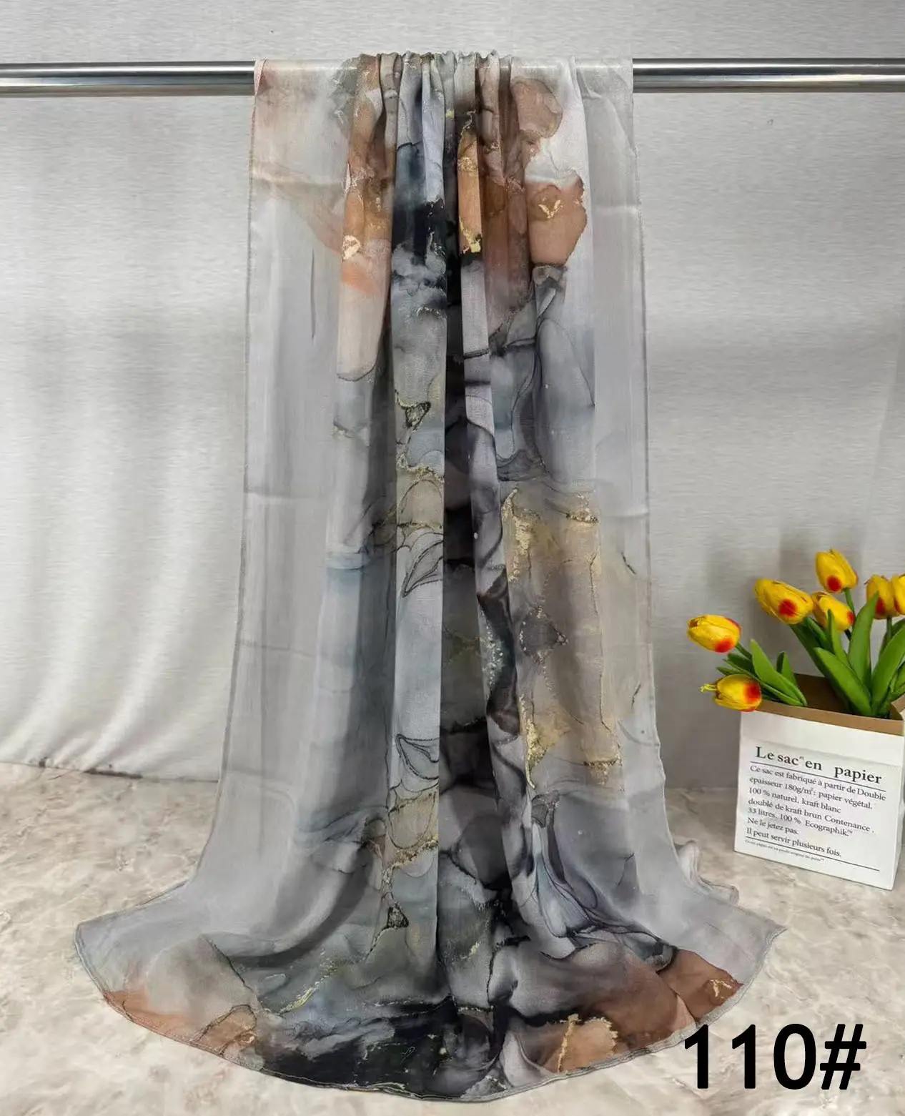 Single-Sided Printed Permeable Shawl for Women - Image 4