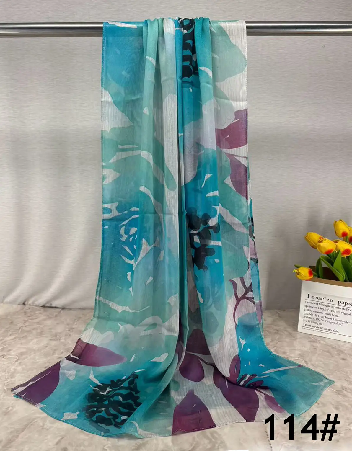 Single-Sided Printed Permeable Shawl for Women - Image 8
