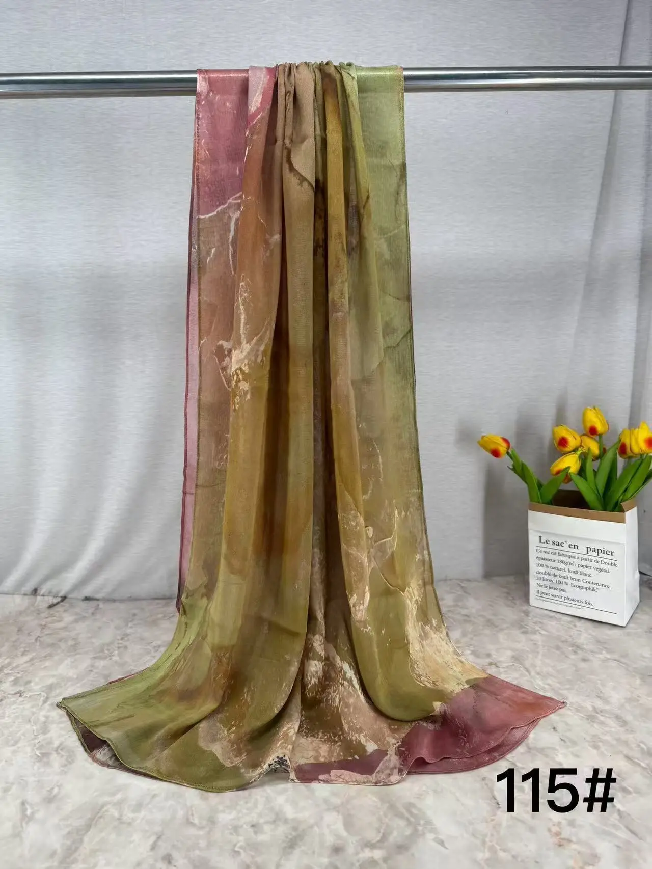 Single-Sided Printed Permeable Shawl for Women - Image 9