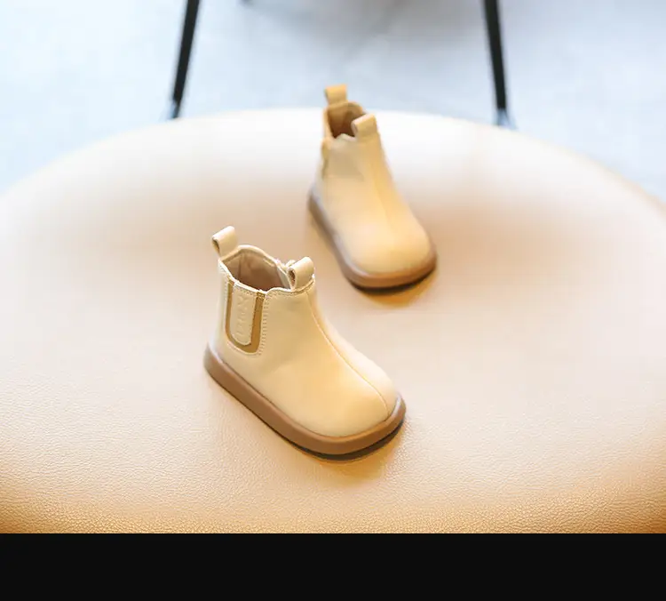 White Leather Short Boots for Baby Girls with Soft Sole — feature 11