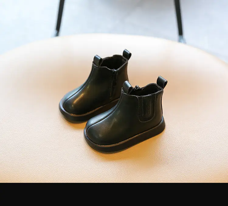 White Leather Short Boots for Baby Girls with Soft Sole — feature 12