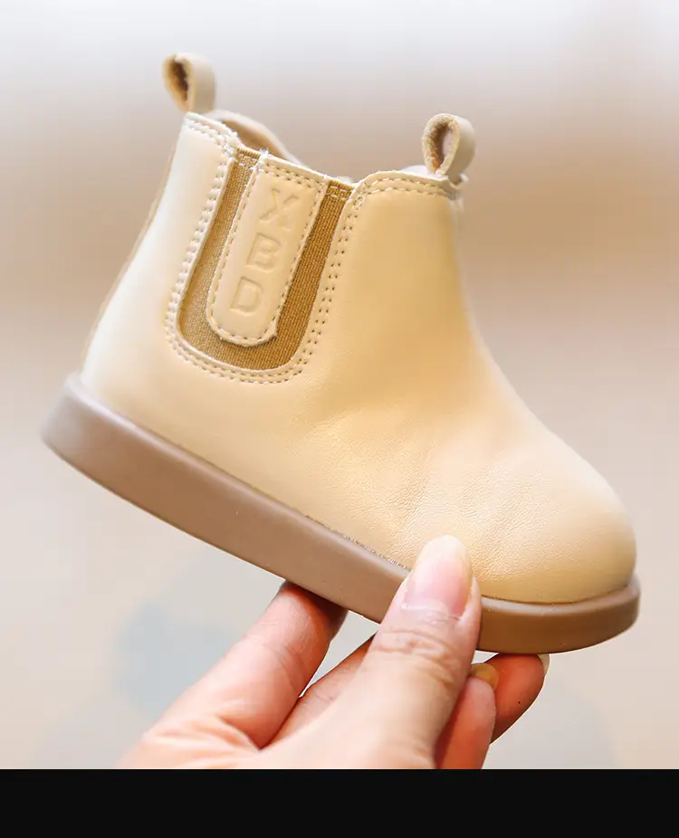 White Leather Short Boots for Baby Girls with Soft Sole — feature 15