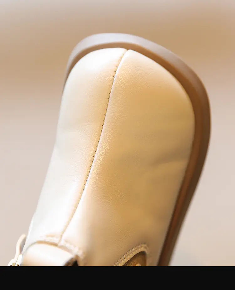White Leather Short Boots for Baby Girls with Soft Sole — feature 16