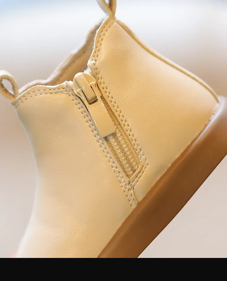 White Leather Short Boots for Baby Girls with Soft Sole — feature 18