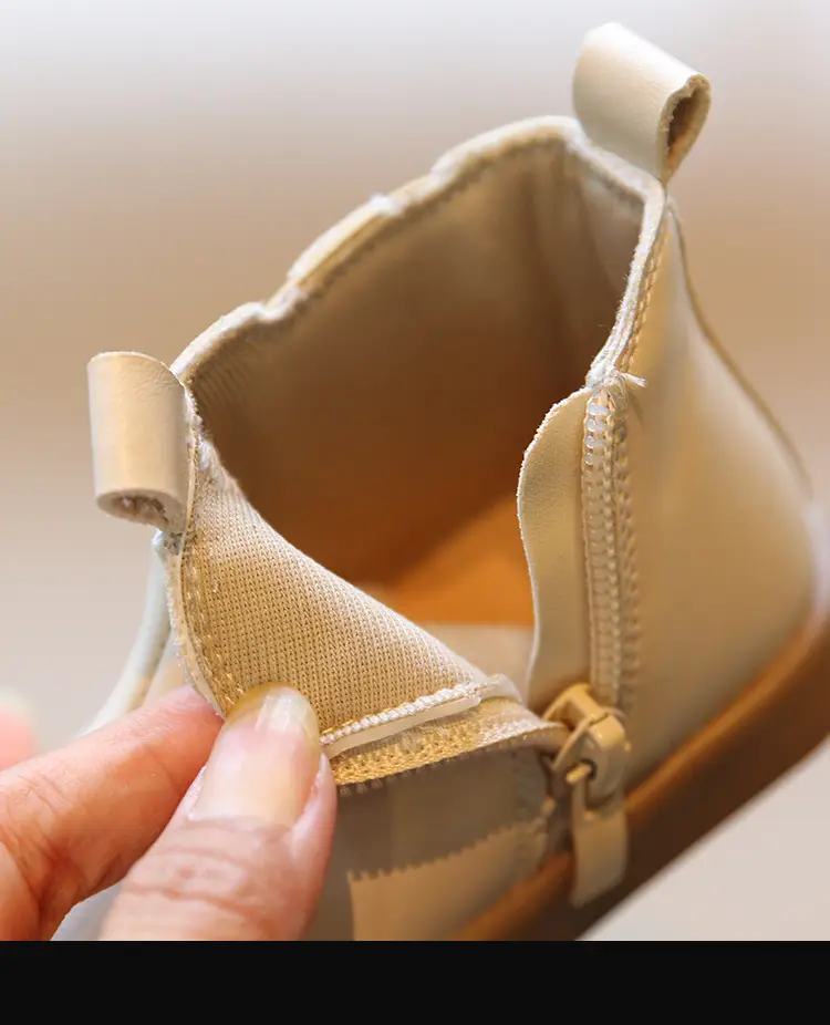 White Leather Short Boots for Baby Girls with Soft Sole — feature 20