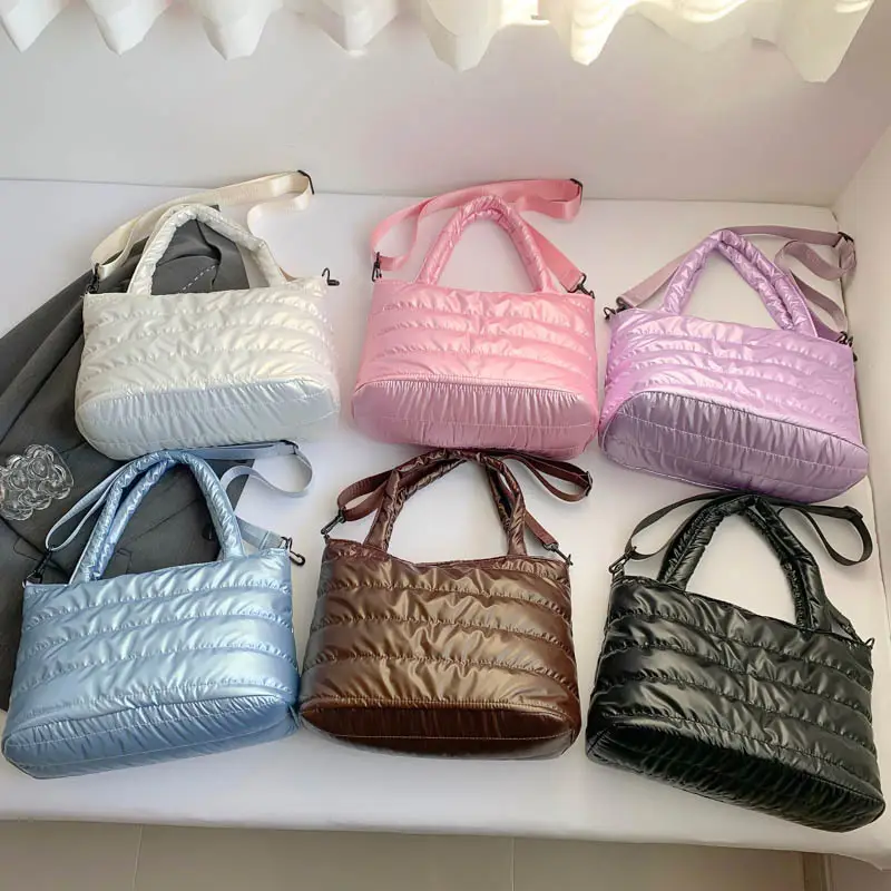 Glossy Pearlescent New Tote Bag Autumn Winter Large Capacity - Image 10