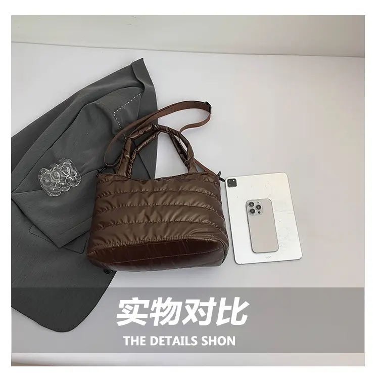 Glossy Pearlescent New Tote Bag Autumn Winter Large Capacity — feature 7