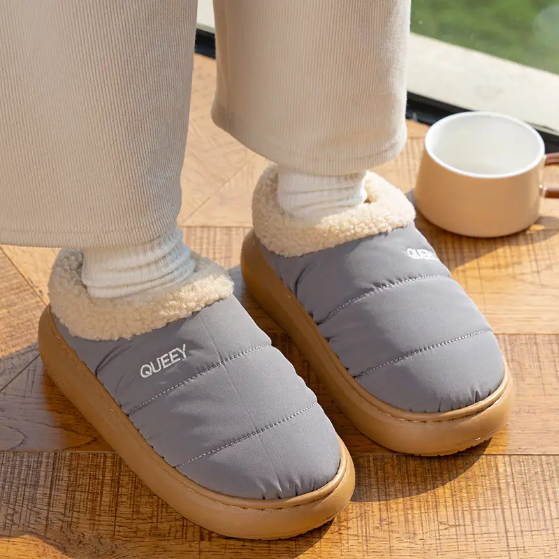 Cotton Slippers for Men, Winter Bags for Home and Indoor, Warm Thick-Soled Waterproof Plush Cotton Shoes for Women, Autumn and Winter Outer Wear - Image 8