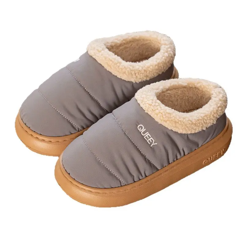 Cotton Slippers for Men, Winter Bags for Home and Indoor, Warm Thick-Soled Waterproof Plush Cotton Shoes for Women, Autumn and Winter Outer Wear - Image 10