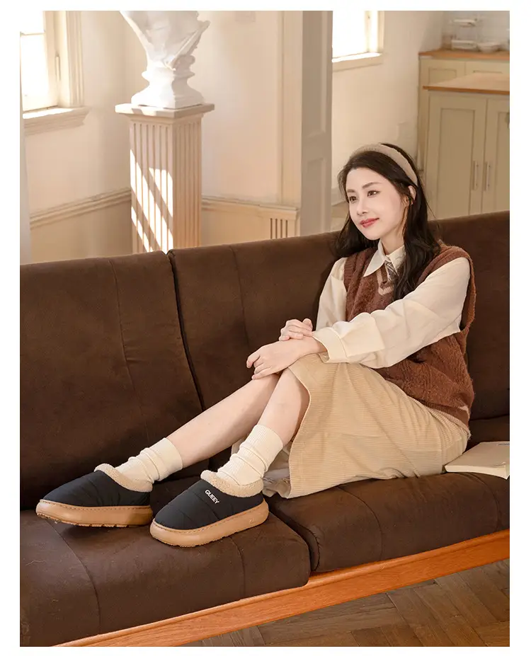 Cotton Slippers for Men, Winter Bags for Home and Indoor, Warm Thick-Soled Waterproof Plush Cotton Shoes for Women, Autumn and Winter Outer Wear — feature 27