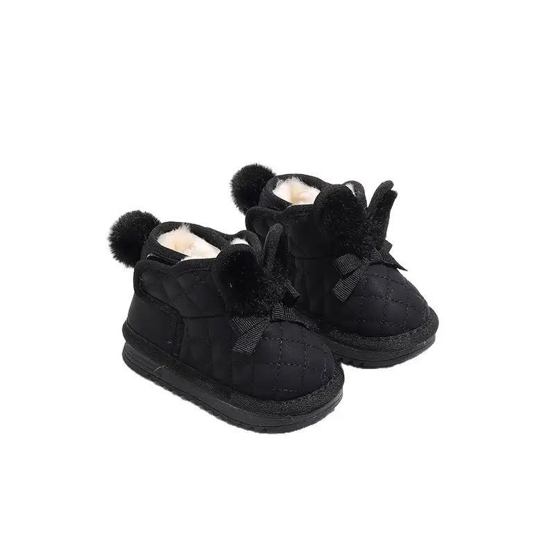 Baby Girl Fleece Lined Snow Boots Black