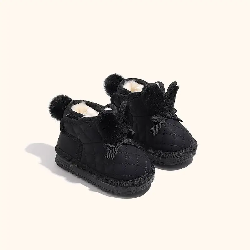 Baby Girl Fleece Lined Snow Boots Black — feature 3