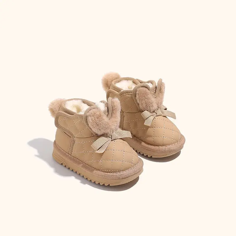 Baby Girl Fleece Lined Snow Boots Black — feature 5