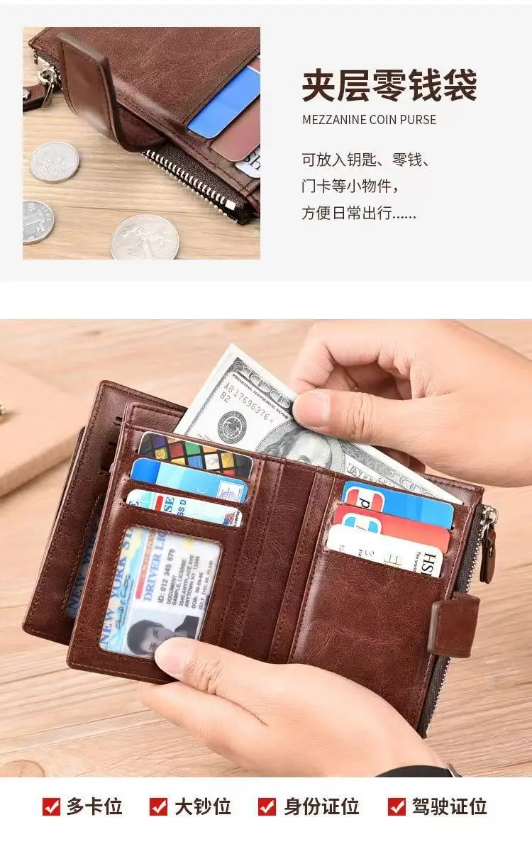 Carefully Selected High-Quality Kangaroo Oil Wax Leather Driver's License Wallet, Card Holder, Multifunctional Document Holder, Card Case, Driving License, Business Card — feature 11