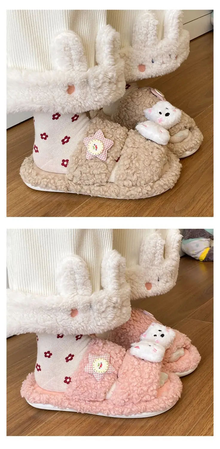 Winter Furry Cartoon Puppy Flats for Women — feature 15