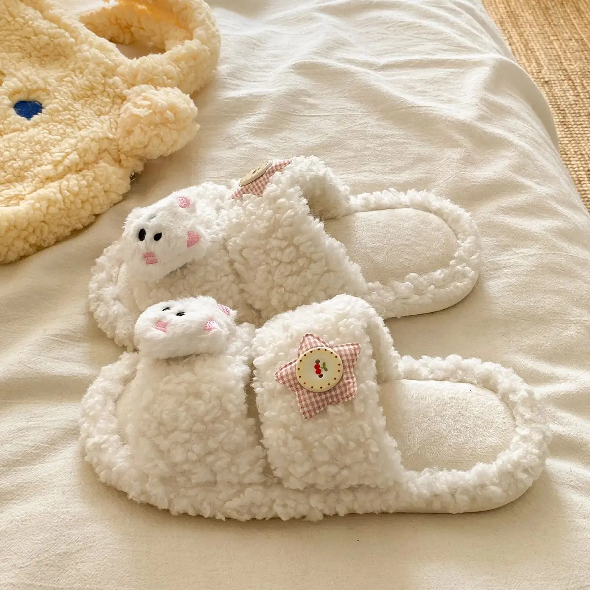 Winter Furry Cartoon Puppy Flats for Women — feature 21