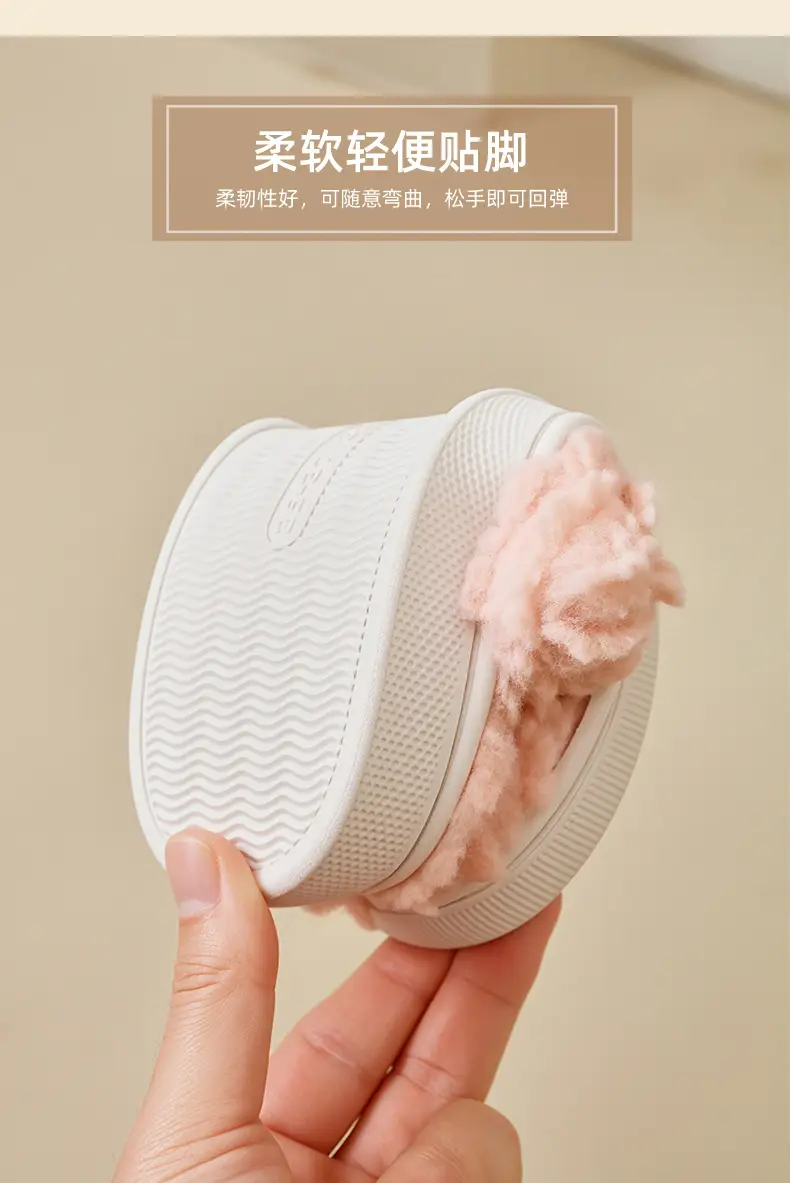 New Women's Pink Furry Slippers Warm Indoor — feature 8