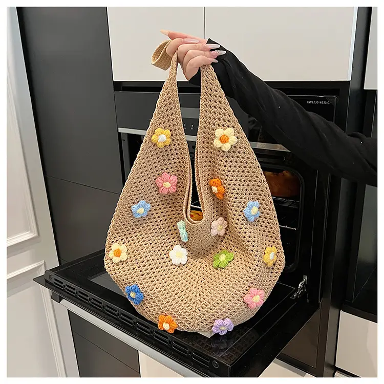 New Korean Style Women's Shoulder Tote Bag with Floral Embellishments — feature 19