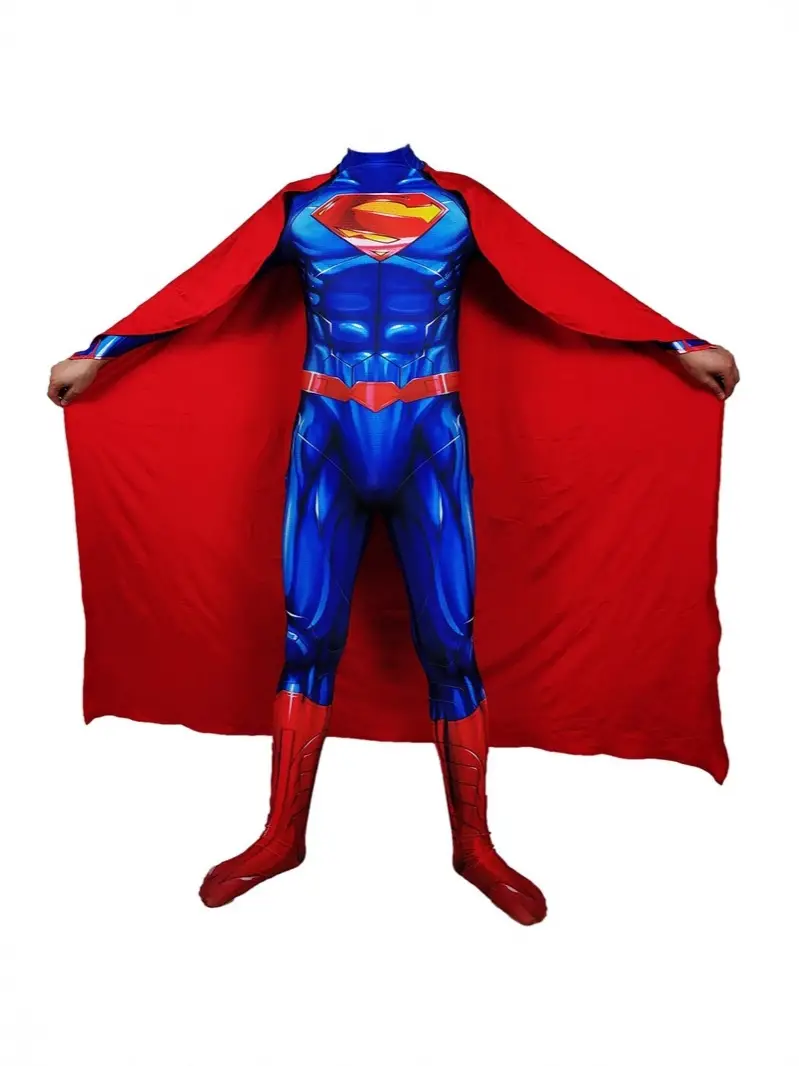 Halloween Children's Cosplay Muscle Batman New Muscle Superman Tight-Fitting Jumpsuit Costume Role-Playing Outfit