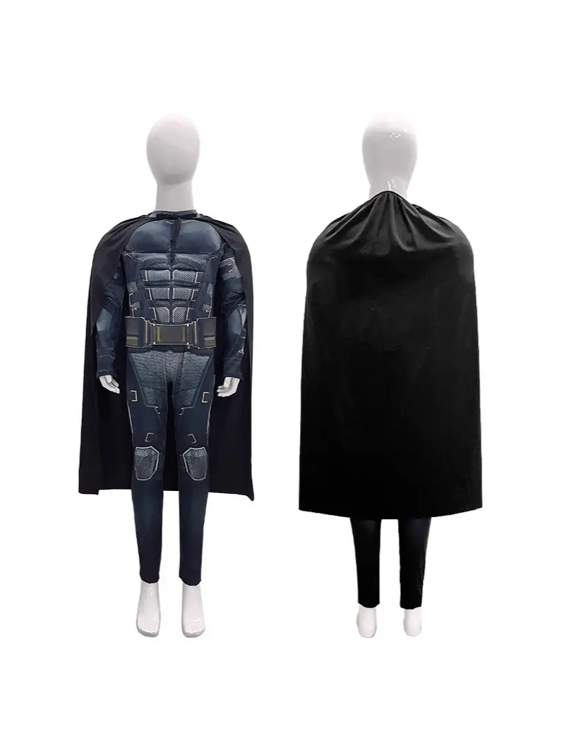 Halloween Children's Cosplay Muscle Batman New Muscle Superman Tight-Fitting Jumpsuit Costume Role-Playing Outfit