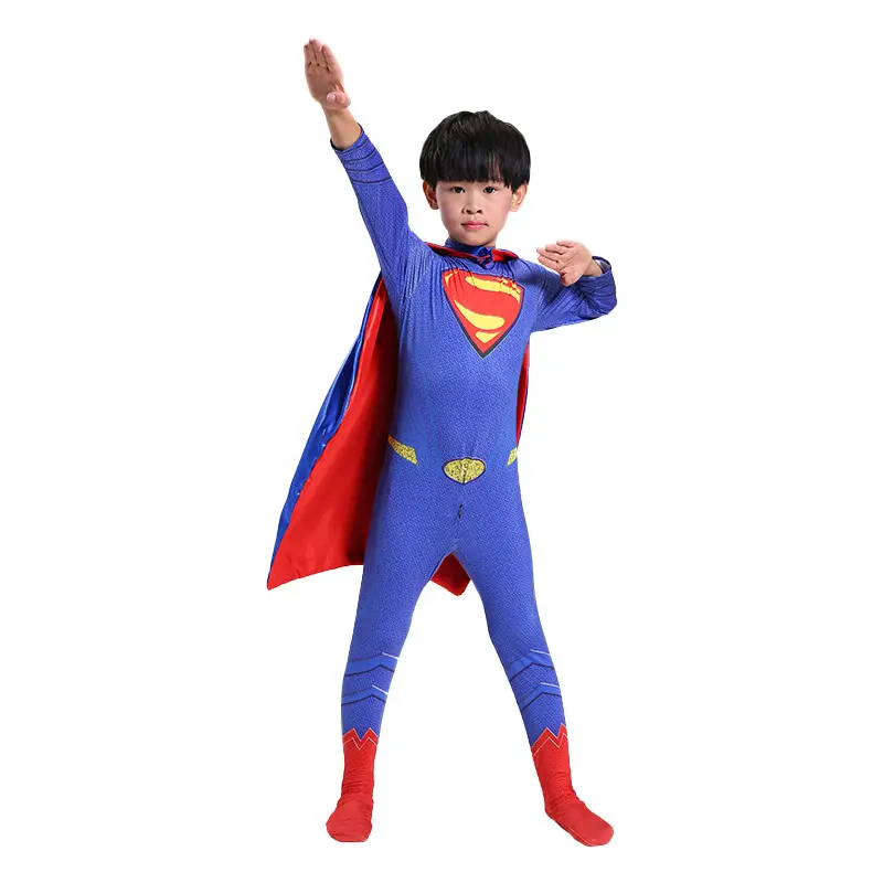 Halloween Children's Cosplay Muscle Batman New Muscle Superman Tight-Fitting Jumpsuit Costume Role-Playing Outfit