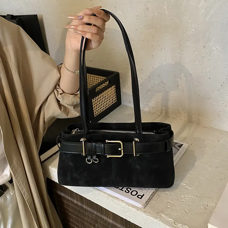 Women Retro Frosted Handheld Tote Bag Brown 2025 - Image 8