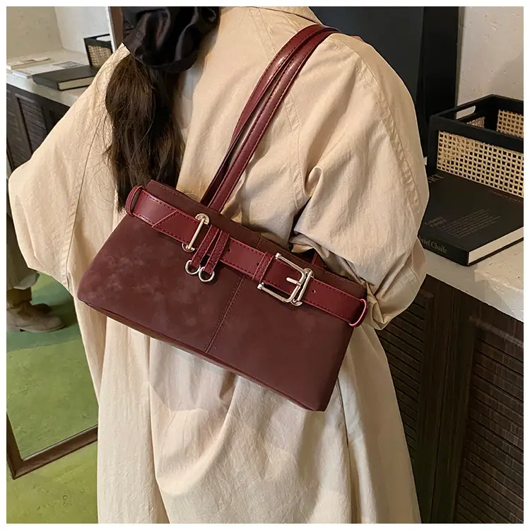 Women Retro Frosted Handheld Tote Bag Brown 2025 — feature 15