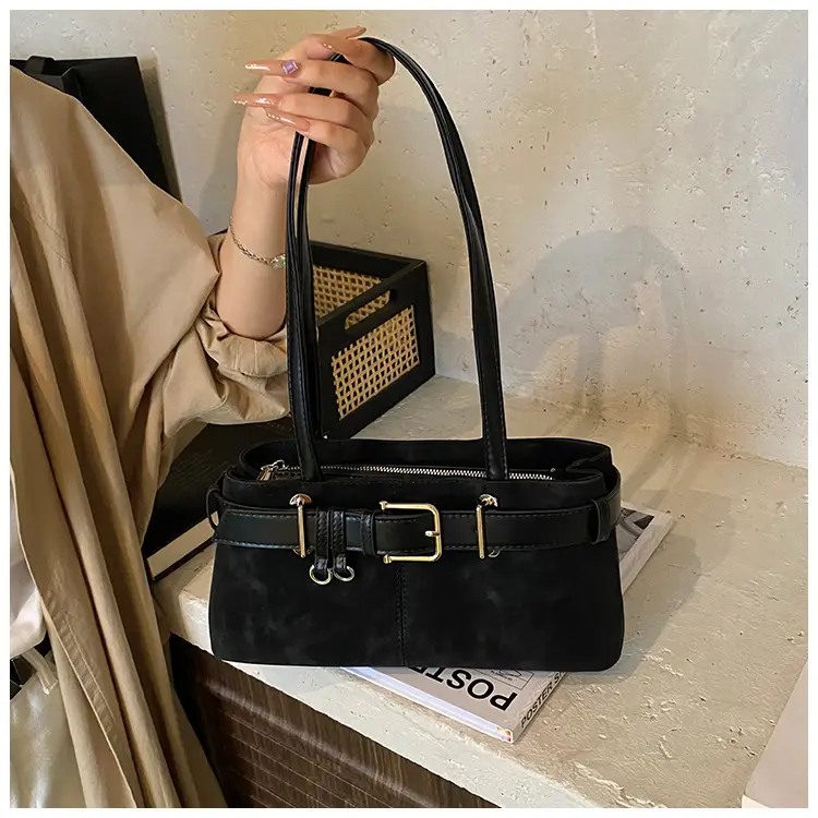 Women Retro Frosted Handheld Tote Bag Brown 2025 — feature 16