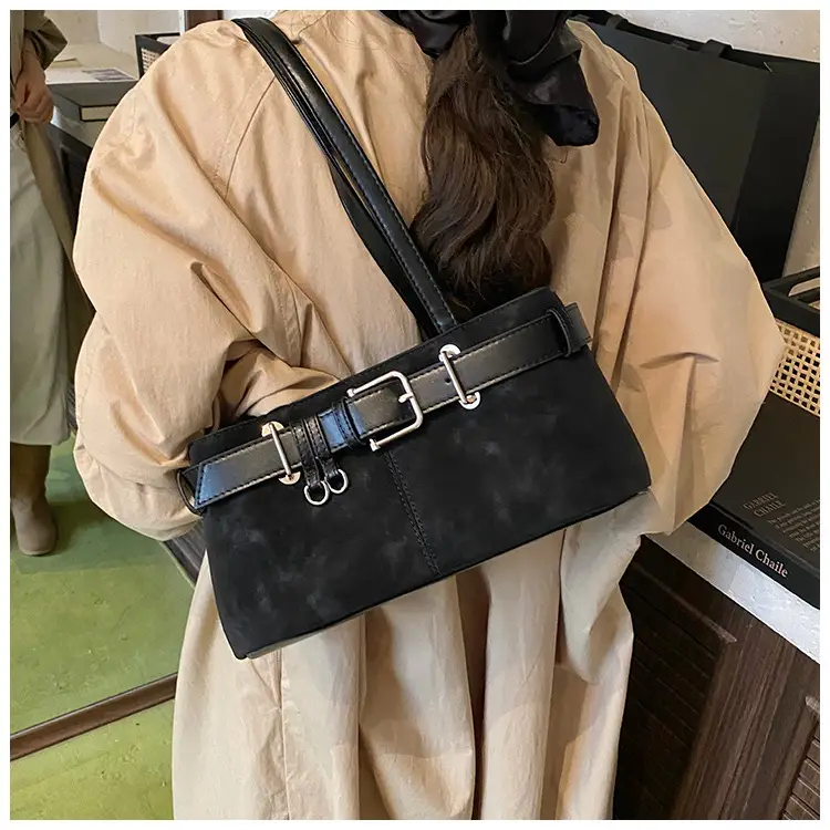 Women Retro Frosted Handheld Tote Bag Brown 2025 — feature 17
