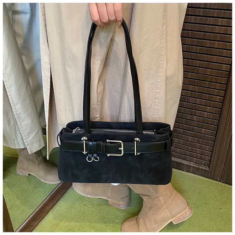 Women Retro Frosted Handheld Tote Bag Brown 2025 — feature 18