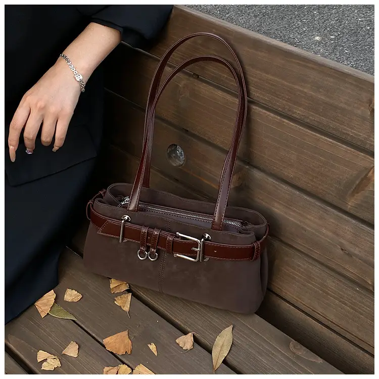 Women Retro Frosted Handheld Tote Bag Brown 2025 — feature 29
