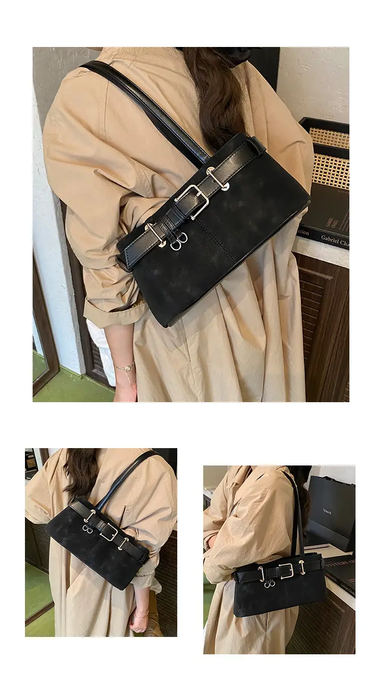 Women Retro Frosted Handheld Tote Bag Brown 2025 — feature 9