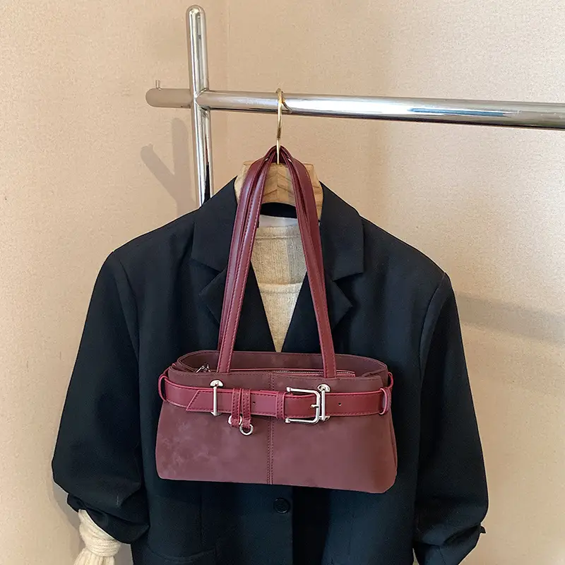 Women Retro Frosted Handheld Tote Bag Brown 2025 - Image 4