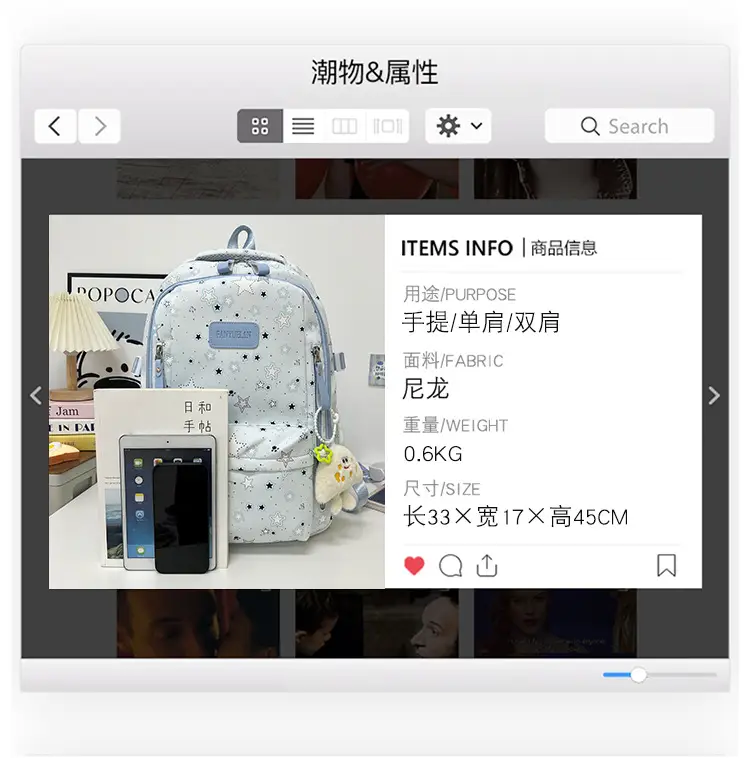 Nanfeng Starry Blue Women's Backpack Large Capacity — feature 5