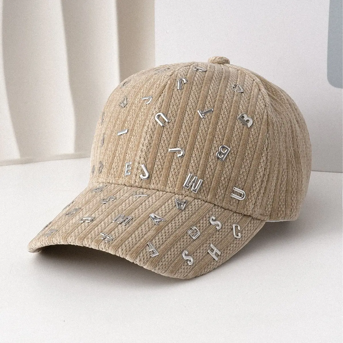 Autumn Winter Baseball Cap with Metal Letter Decal - Image 5