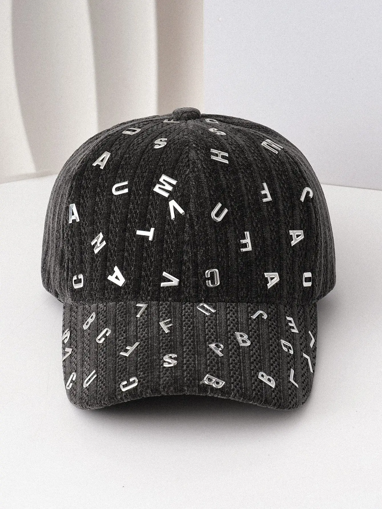 Autumn Winter Baseball Cap with Metal Letter Decal — feature 9