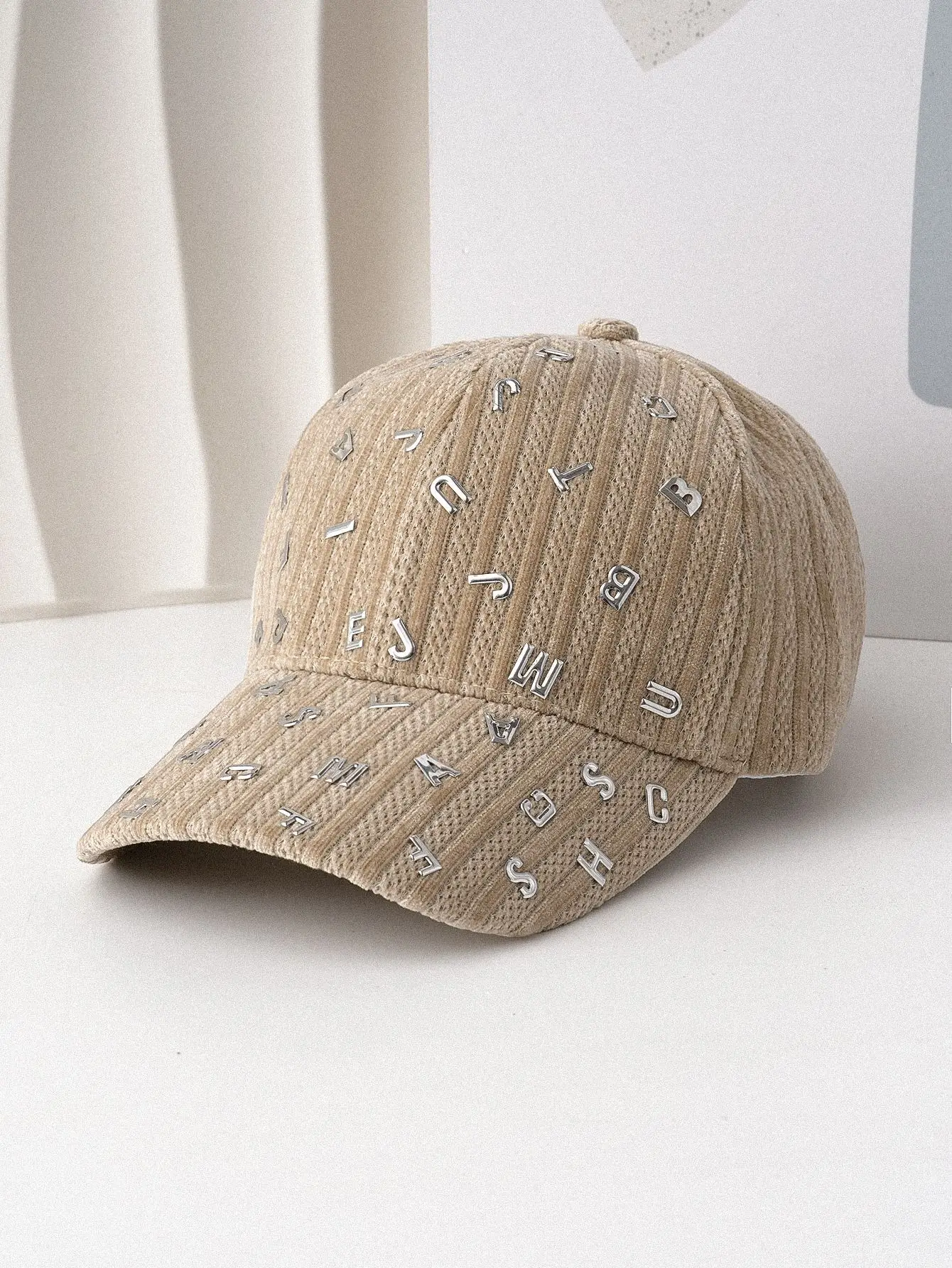 Autumn Winter Baseball Cap with Metal Letter Decal - Image 2