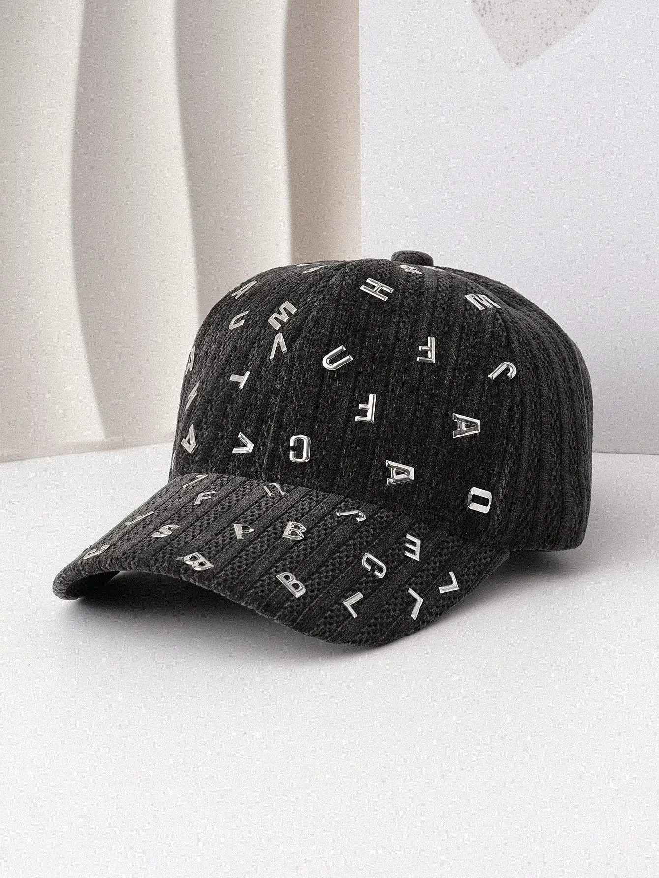 Autumn Winter Baseball Cap with Metal Letter Decal - Image 4