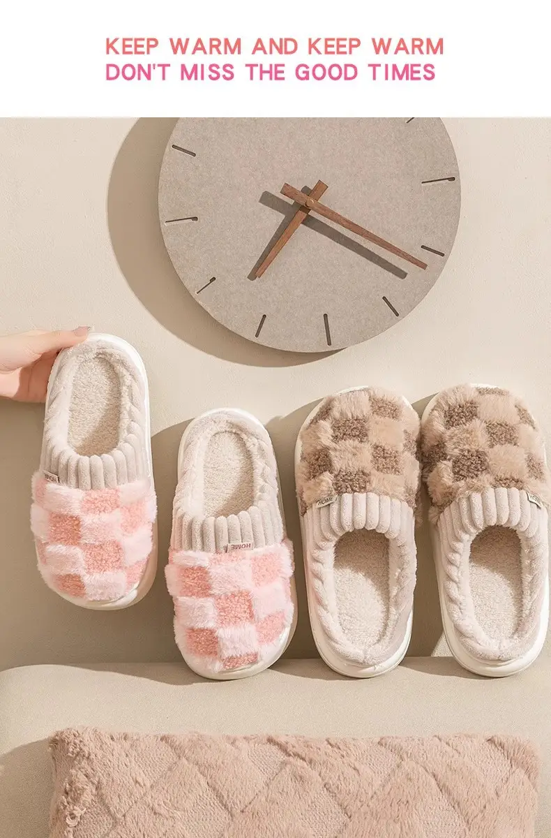 New Cotton Slippers for Women in Autumn and Winter Indoor Home Household Warm Plus Plush Couple Thick-Soled Men's Cotton Slippers — feature 14